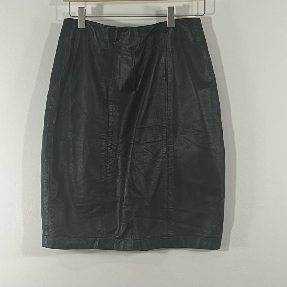 VTG Black Leather Skirt JH Collectibles Sz 6